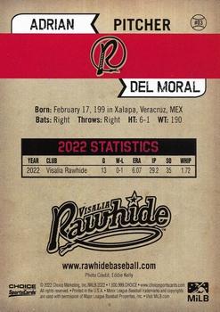 2022 Choice Visalia Rawhide #03 Adrian Del Moral Back