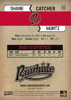 2022 Choice Visalia Rawhide #19 Shane Muntz Back