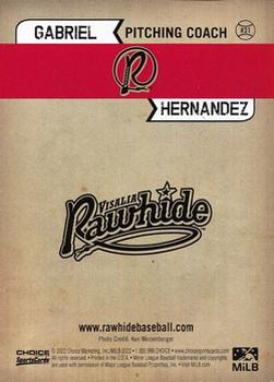 2022 Choice Visalia Rawhide #31 Gabriel Hernandez Back