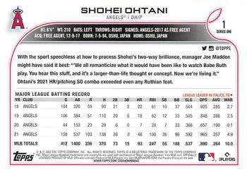 2022 Topps - Gold Star #1 Shohei Ohtani  Back