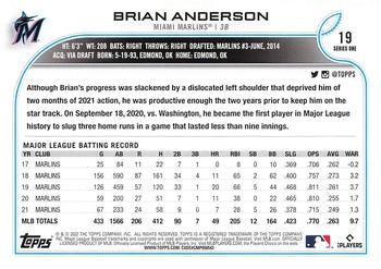 2022 Topps - Gold Star #19 Brian Anderson  Back