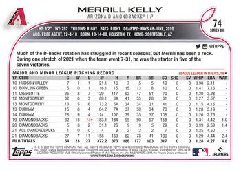 2022 Topps - Gold Star #74 Merrill Kelly  Back