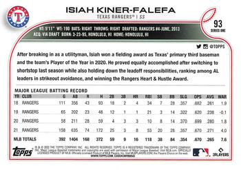 2022 Topps - Gold Star #93 Isiah Kiner-Falefa  Back