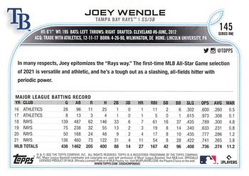 2022 Topps - Gold Star #145 Joey Wendle  Back