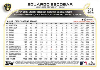 2022 Topps - Gold Star #207 Eduardo Escobar  Back