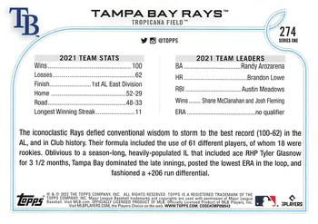2022 Topps - Gold Star #274 Tampa Bay Rays Back