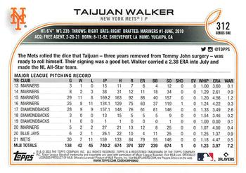 2022 Topps - Gold Star #312 Taijuan Walker  Back