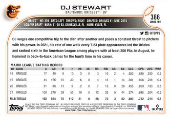 2022 Topps - Gold Star #366 DJ Stewart Back