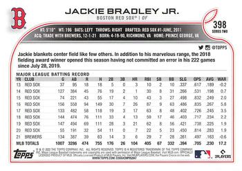 2022 Topps - Gold Star #398 Jackie Bradley Jr. Back
