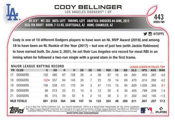 2022 Topps - Gold Star #443 Cody Bellinger Back