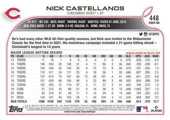 2022 Topps - Gold Star #448 Nick Castellanos Back