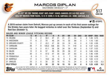 2022 Topps - Gold Star #517 Marcos Diplan Back