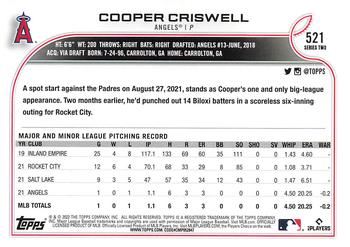 2022 Topps - Gold Star #521 Cooper Criswell Back