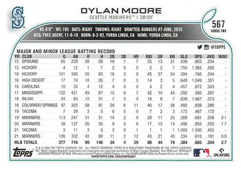 2022 Topps - Gold Star #567 Dylan Moore Back