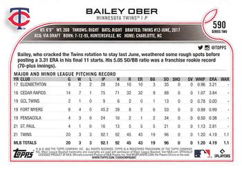 2022 Topps - Gold Star #590 Bailey Ober Back