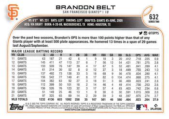 2022 Topps - Gold Star #632 Brandon Belt Back