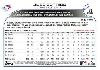 2022 Topps - Blue Star #29 Jose Berrios  Back