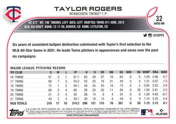 2022 Topps - Blue Star #32 Taylor Rogers  Back