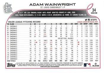 2022 Topps - Blue Star #34 Adam Wainwright  Back