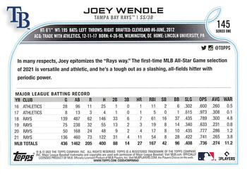 2022 Topps - Blue Star #145 Joey Wendle  Back