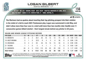 2022 Topps - Blue Star #156 Logan Gilbert  Back