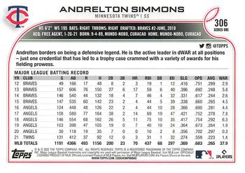 2022 Topps - Blue Star #306 Andrelton Simmons  Back