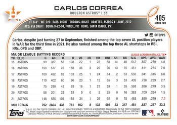 2022 Topps - Blue Star #405 Carlos Correa Back