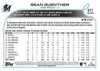2022 Topps - Blue Star #471 Sean Guenther Back