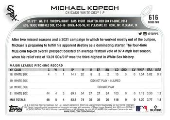 2022 Topps - Blue Star #616 Michael Kopech Back
