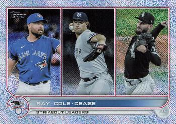 2022 Topps - Foilboard Retail #138 AL Strikeouts Leaders (Robbie Ray / Gerrit Cole / Dylan Cease)  Front