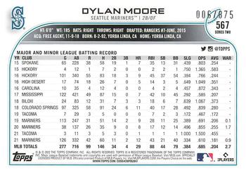 2022 Topps - Foilboard Retail #567 Dylan Moore Back