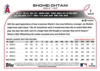 2022 Topps - 582 Montgomery #1 Shohei Ohtani  Back