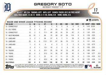 2022 Topps - 582 Montgomery #17 Gregory Soto  Back