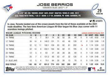 2022 Topps - 582 Montgomery #29 Jose Berrios  Back