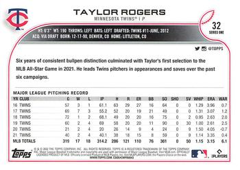2022 Topps - 582 Montgomery #32 Taylor Rogers  Back