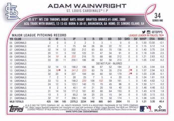 2022 Topps - 582 Montgomery #34 Adam Wainwright  Back