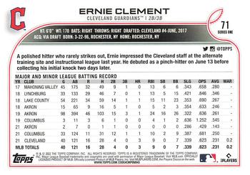 2022 Topps - 582 Montgomery #71 Ernie Clement  Back