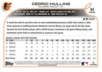2022 Topps - 582 Montgomery #94 Cedric Mullins  Back
