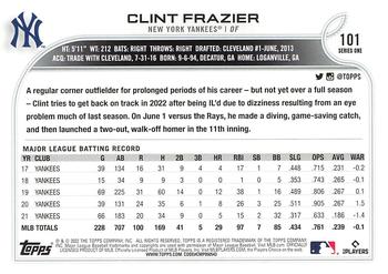2022 Topps - 582 Montgomery #101 Clint Frazier  Back