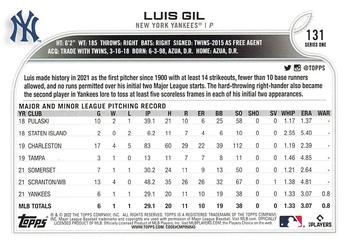 2022 Topps - 582 Montgomery #131 Luis Gil  Back