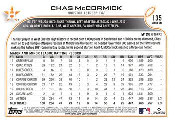 2022 Topps - 582 Montgomery #135 Chas McCormick  Back