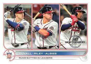 2022 Topps - 582 Montgomery #181 NL RBI Leaders (Adam Duvall / Austin Riley / Ozzie Albies) Front