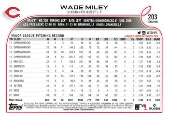 2022 Topps - 582 Montgomery #203 Wade Miley  Back