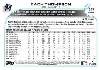 2022 Topps - 582 Montgomery #227 Zach Thompson  Back