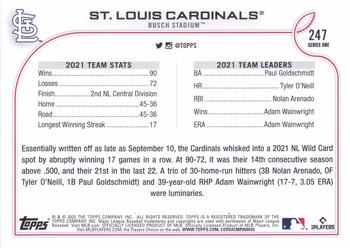 2022 Topps - 582 Montgomery #247 St. Louis Cardinals Back