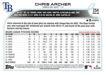 2022 Topps - 582 Montgomery #254 Chris Archer  Back