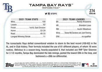 2022 Topps - 582 Montgomery #274 Tampa Bay Rays Back