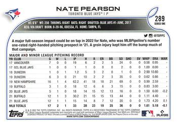 2022 Topps - 582 Montgomery #289 Nate Pearson  Back