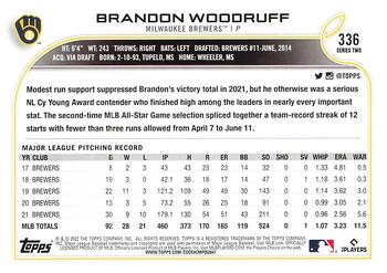 2022 Topps - 582 Montgomery #336 Brandon Woodruff Back
