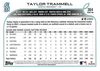 2022 Topps - 582 Montgomery #364 Taylor Trammell Back